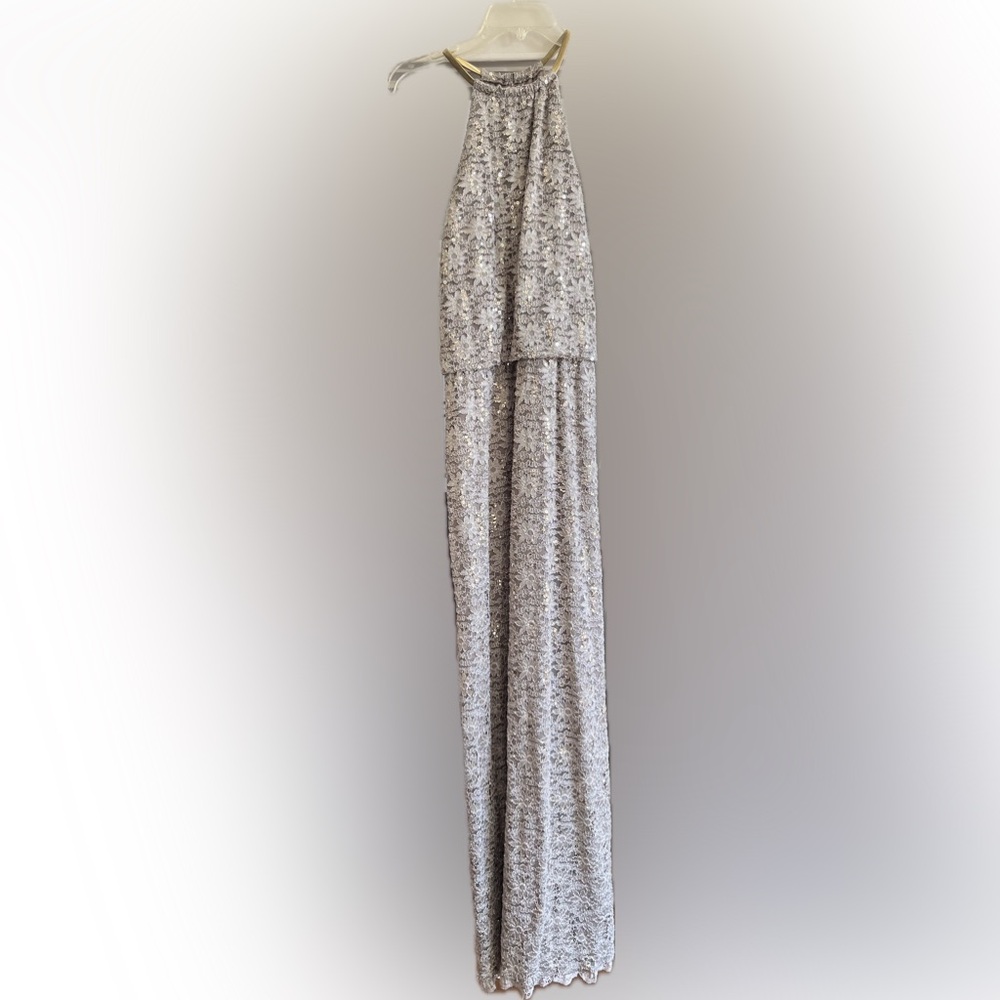 Golden formal gown with halter neck size 8